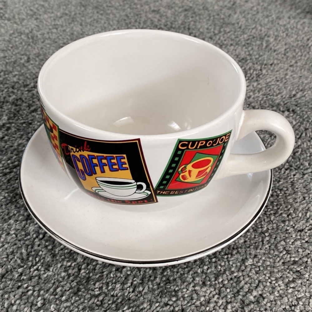 Large mug and saucer